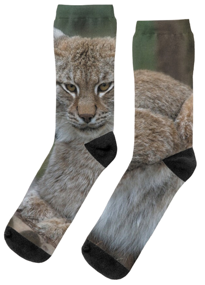 "Lynx Looking at You" Socks by rawshutterbug