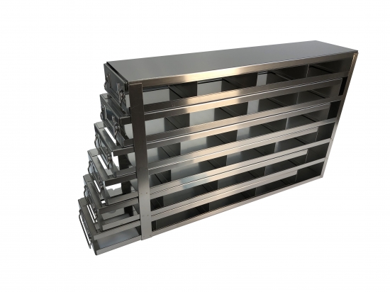 Upright Freezer Drawer Rack, for 2" Boxes, 4x6 Configuration