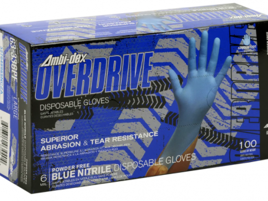 Gloves, Disposable, PIP Ambi-dex® Overdrive Nitrile Powder Free with Textured Grip 6 Mil