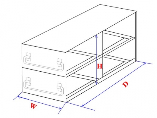 Upright Freezer Rack with 2 Drawers for 50ml Centrifuge Tubes