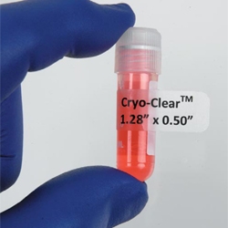 Cryo-Clear™, clear labels for 1.5 - 2.0 mL tubes, 1.28" x 0.5", for Laser Printers
